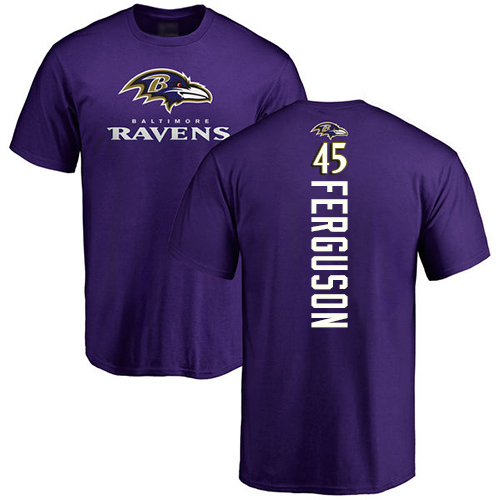 Men Baltimore Ravens Purple Jaylon Ferguson Backer NFL Football #45 T Shirt